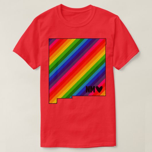 米国州ニューメキシコ虹 Tシャツ (デザイン正面)
