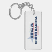 米国州ノースダコタモノグラムアクリルキーチェーン キーホルダー (正面左)