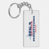米国州ペンシルバニアモノグラムアクリルキーチェーン キーホルダー (正面左)