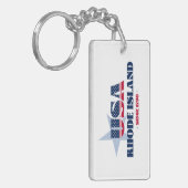 米国州ロードアイランドモノグラムアクリルキーチェーン キーホルダー (正面左)