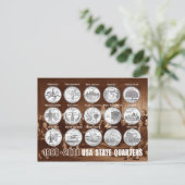 米国州四半期（コイン） 1999 - 2001 ポストカード (スタンド正面)