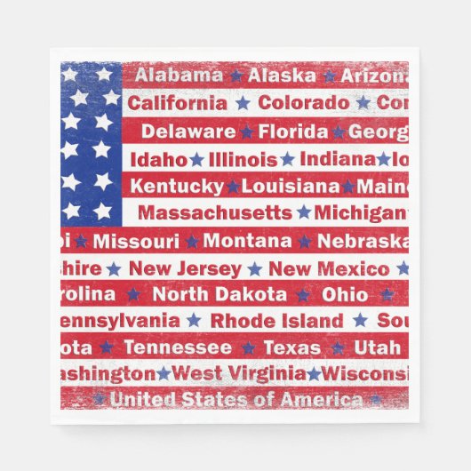 米国州国旗 スタンダードランチョンナプキン (正面)
