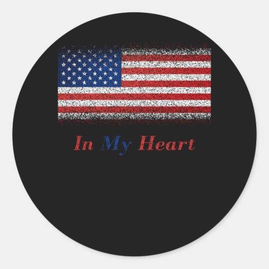 米国州旗統一されたのハート ラウンドシール (正面)