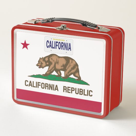 米国州旗 – カリフォルニア メタルランチボックス (正面)