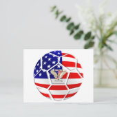 米国州統一されたズ，ファンにサッカーボールの贈り物 ポストカード (スタンド正面)