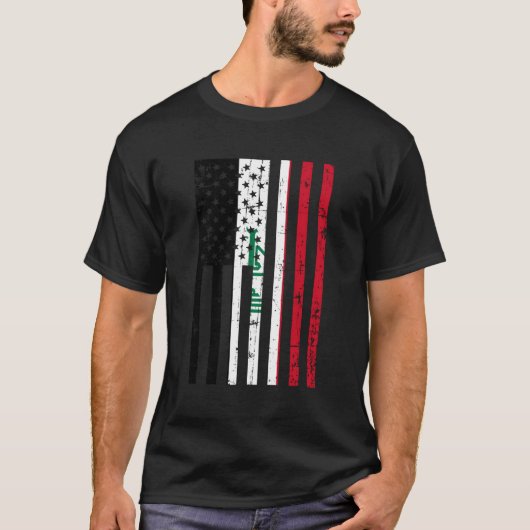 米国市民の新しい贈り物のためのイラク米国国旗 Tシャツ (正面)