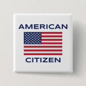 米国市民はっきりした国旗のボタン 缶バッジ (正面)