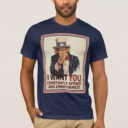 米国市民アンチプロパガンダのワイシャツ Tシャツ (正面)