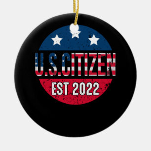 米国市民エスト2022米国移民 セラミックオーナメント