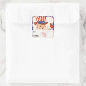 米国市民クロースのヴィンテージのクリスマスのギフトのラベル スクエアシール (バッグ)