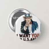 米国市民ポスター、アメリカ。 私はのための…ほしいと思います 缶バッジ (正面&裏面)