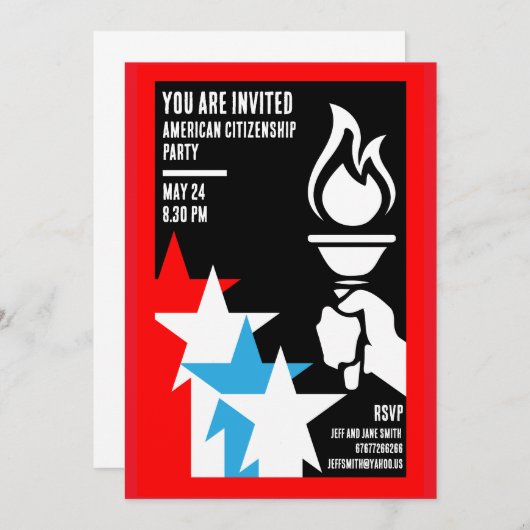 米国市民権の贈り物 招待状 (正面/裏面)