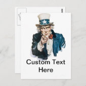 米国市民私はあなたの文字とカスタマイズほしいと思います ポストカード (正面/裏面)