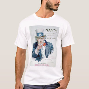 米国市民電話しています! 入隊して下さい海軍(US02148B)を Tシャツ