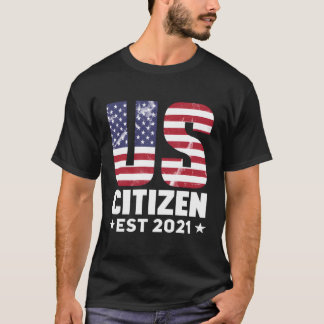 米国市民2021ギフト米国国旗誇りを持ったCiti Tシャツ