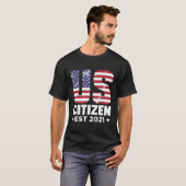 米国市民2021ギフト米国国旗誇りを持ったCiti Tシャツ (正面フル)