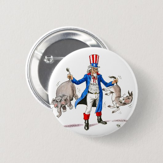 米国市民3 缶バッジ (正面&裏面)