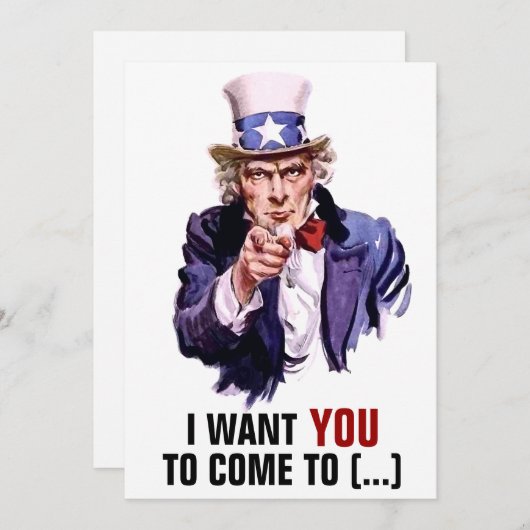 米国市民"私はカスタマイズ可能な"ほしいと思います 招待状 (正面/裏面)