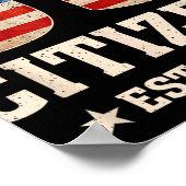 米国市民Est 2025米国国旗の新市民権アメリカ ポスター (角)