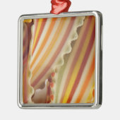 米国干し虹パスタ麺のクローズアップ。 メタルオーナメント (左)