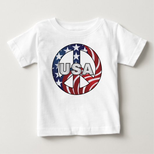 米国平和サイン ベビーTシャツ (正面)