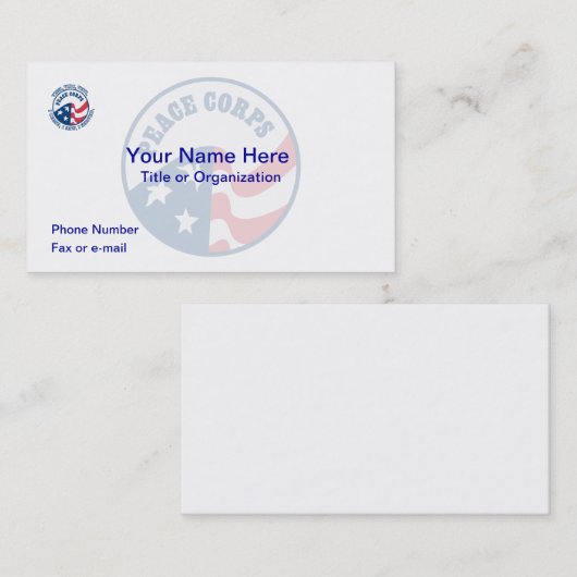 米国平和部隊ロゴ名刺 名刺 (正面/裏面)