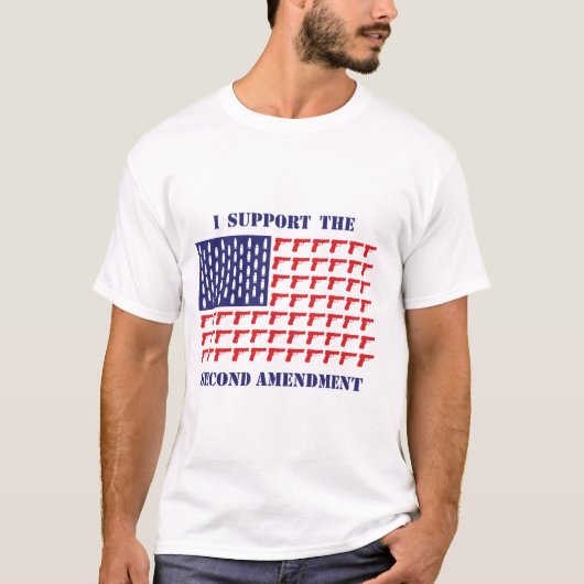 米国式銃旗拳銃 Tシャツ (正面)