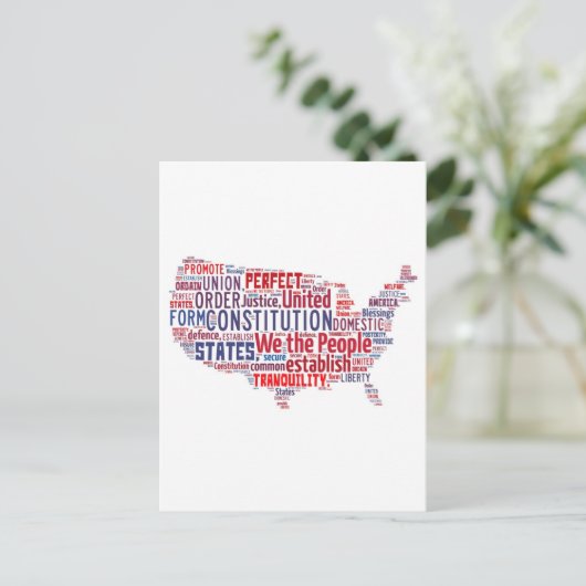 米国形統一された状州の構成 ポストカード (スタンド正面)