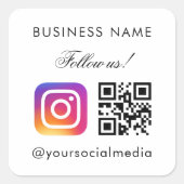 米国後を追のカスタムQRコード会社名Instagram スクエアシール (正面)