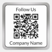 米国後を追白黒シルバー事業名QRCode スクエアシール (正面)