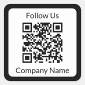 米国後を追白黒事業名QRコード スクエアシール (正面)