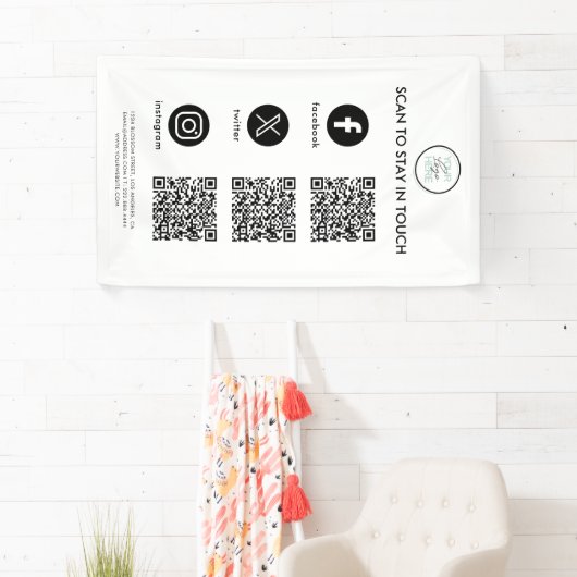 米国後を追SNS QRコードビジネス 横断幕 (インサイチュ)