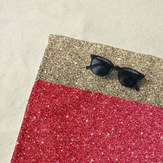 米国恋しく思スタイルグリッタービーチタオル赤 ビーチタオル (インサイチュ)