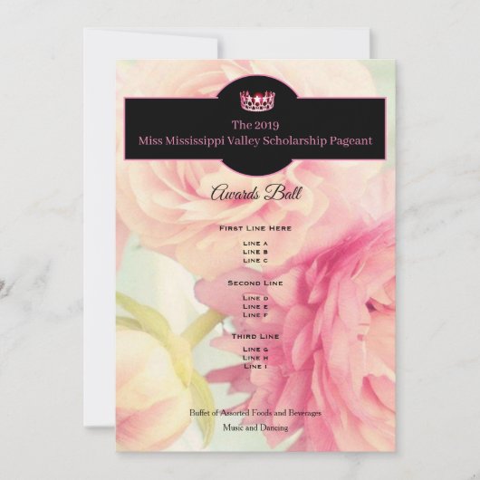 米国恋しく思王冠牡丹賞球賞計画 招待状 (正面)