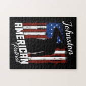 米国愛パーソナライズされた国兵米国国旗  ジグソーパズル (横)