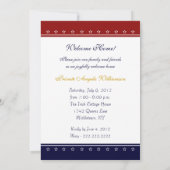 米国愛国ハートウェルカムホームパーティー招待状 招待状 (裏面)