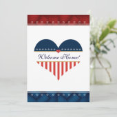 米国愛国ハートウェルカムホームパーティー招待状 招待状 (スタンド正面)