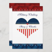 米国愛国ハートパーソナライズされた結婚式招待状 招待状 (正面/裏面)