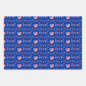 米国愛国国旗の包み紙セット3 ラッピングペーパーシート (正面2)