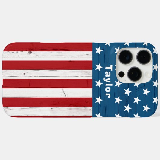 米国愛国国旗の素朴ヴィンテージ Case-Mate iPhoneケース (裏面 (横))