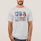 米国愛国国旗のTシャツ Tシャツ (正面)