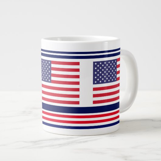 米国愛国国旗統一された、州国旗 ジャンボコーヒーマグカップ (正面右)