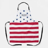 米国愛国国旗7月4日家族名 エプロン (正面)