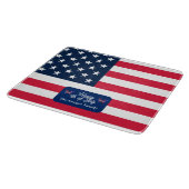 米国愛国国旗7月4日家族名 カッティングボード (角)