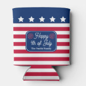 米国愛国国旗7月4日家族名 缶クーラー (裏面)