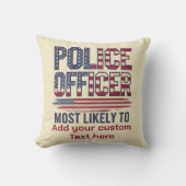 米国愛国心に最も近い警察官の贈り物 クッション (正面)
