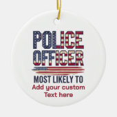 米国愛国心に最も近い警察官の贈り物 セラミックオーナメント (正面)