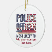 米国愛国心に最も近い警察官の贈り物 セラミックオーナメント (左)