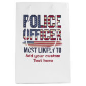 米国愛国心に最も近い警察官の贈り物 ミディアムペーパーバッグ (正面)