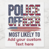 米国愛国心に最も近い警察官の贈り物 ワインラベル (シングルラベル)